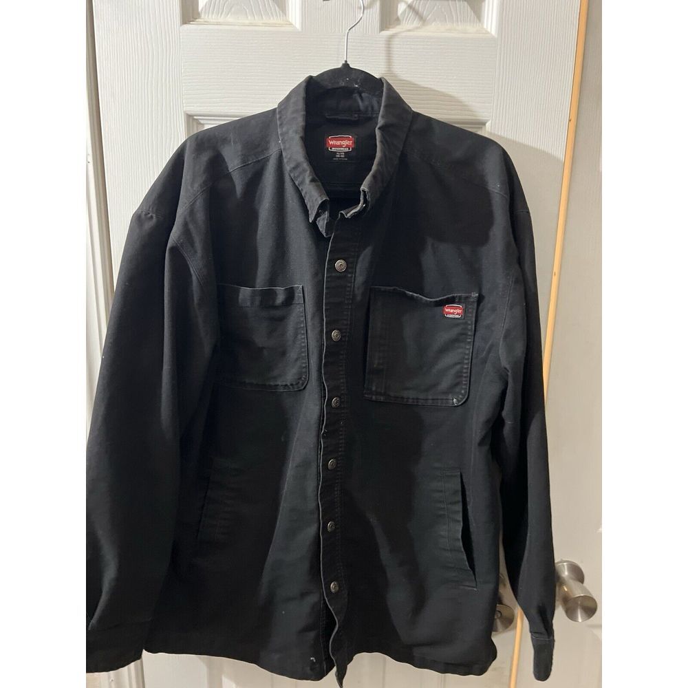 Wrangler Work Jacket Men XL Black Blanket Lined Workwear Yellowstone Ranch Coat